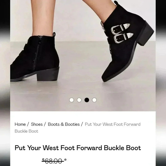 Nasty Gal Put Your West Foot Forward Marley Buckle Boot Boho Bootie Women's 5 - Picture 2 of 10